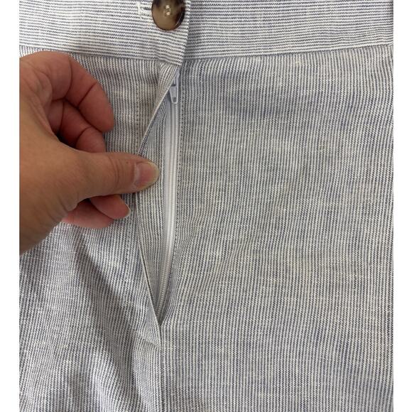 Alex Marie Women’s 14 Blue Stripe Reina Linen Pleated Lightweight Shorts NEW - Picture 7 of 7